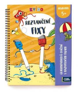 ROZTANČENÉ FIXY 5+ - GRAFOMOTORICKÁ CVIČENÍ - stíratelný sešit A4