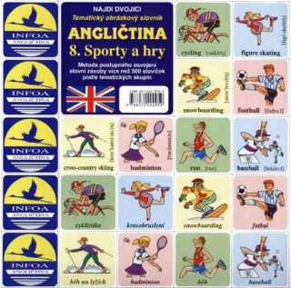 SPORTY a HRY - ANGLICKÉ PEXESO 8 - tematický obrázkový slovník